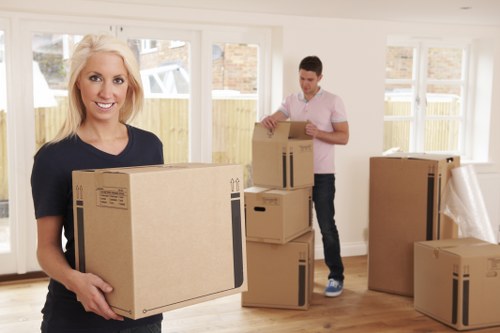 Removal van and moving boxes prepared for a Catford home relocation